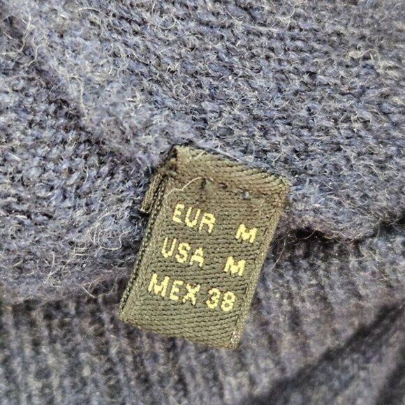 Massimo Dutti 100% Cashmere Sweater V-Neck Pullover Blue Long Sleeve Mens Size M - Picture 3 of 10